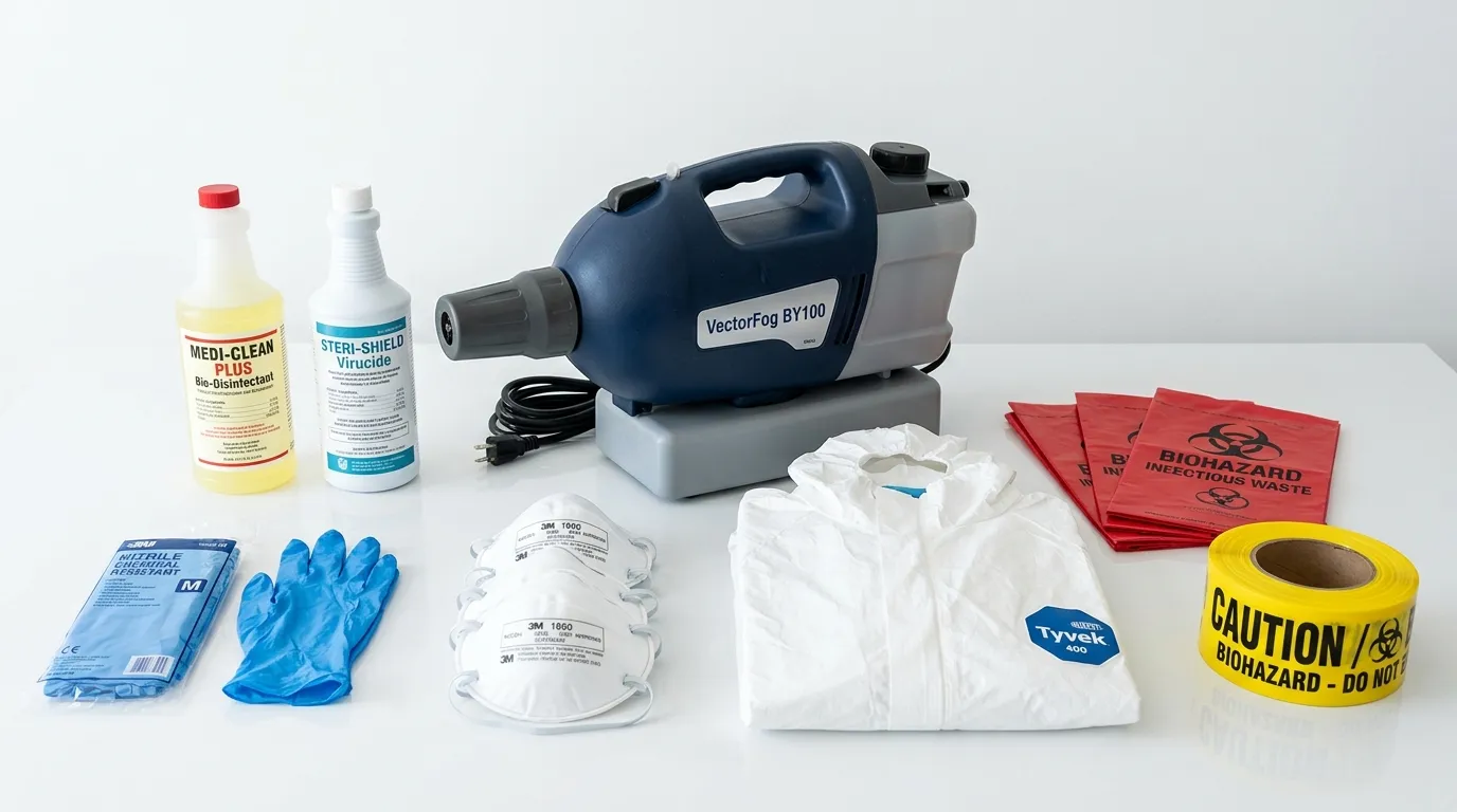 Professional biohazard remediation crew working in Pacific Palisades